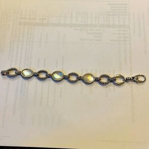 Great Lagos bracelet with antique sterling silver and clear gemstones.